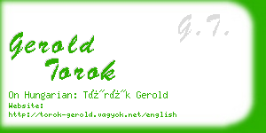 gerold torok business card